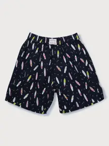 Palm Tree Boys Blue Conversational Printed Shorts