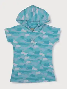 Gini and Jony Girls Blue Printed Sweatshirt