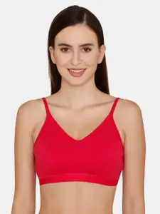 Rosaline by Zivame Red Non-Padded Workout Bra