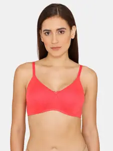 Zivame Coral Red Non Padded T-Shirt Bra