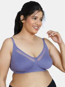 Zivame Plus Size Purple Non Padded Non-Wired Everyday Bra