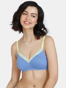 Zivame Blue & Green Non Padded Non-Wired Bra
