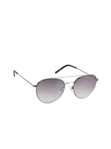 Lee Cooper Men Grey Lens & Gunmetal-Toned Aviator Sunglasses with UV Protected Lens