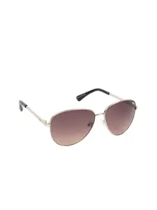 Lee Cooper Women Pink Lens & Silver-Toned Aviator Sunglasses with UV Protected LensLC9159NTB SIL-Silver
