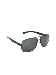 Lee Cooper Men Grey Lens & Black Square Sunglasses with Polarised Lens