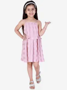 KidsDew Girls Pink Crepe Dress