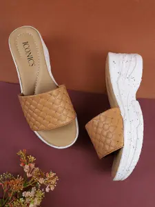 ICONICS women's Brown Wedge Sandals