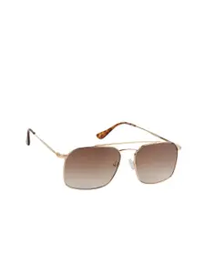 Lee Cooper Men Brown Lens & Gold-Toned Square Sunglasses UV Protected Lens LC9188TWA C2