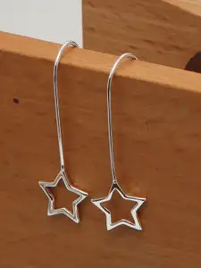 LeCalla Silver-Toned Contemporary Half Hoop Earrings