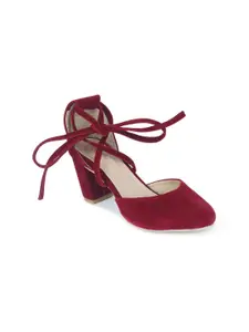 The Desi Dulhan Red Party Block Heels