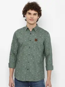 FOREVER 21 Men Green Micro Ditsy Printed Casual Shirt