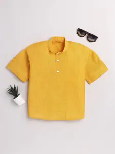 JBN Creation Boys Mustard Classic Casual Shirt