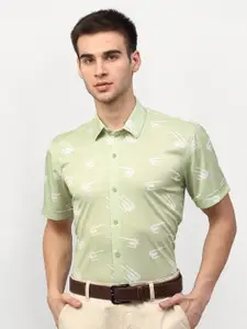 JAINISH Men Green Standard Printed Formal Shirt