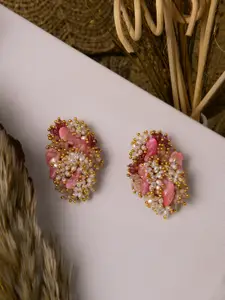 D'oro Pink Contemporary Studs Earrings