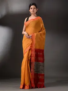 Arhi Mustard & Red Woven Design Cotton Blend Saree