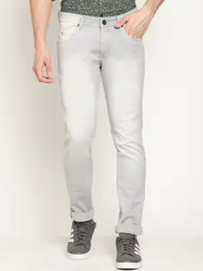 Cantabil Men Silver-Toned Heavy Fade Jeans