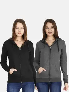 Fleximaa Women Pack of 2 Hooded Sweatshirt