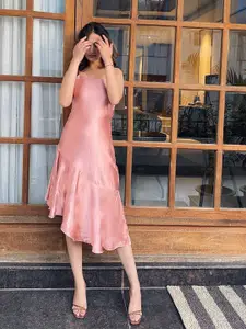 Tokyo Talkies Women Pink A-Line Midi Dress