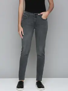 Levis Women Grey 710 Super Skinny Fit Heavy Fade Stretchable Jeans