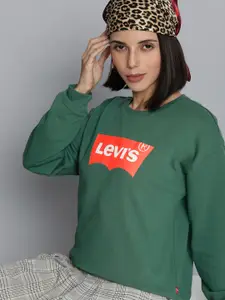 Levis Women Green Printed Sweatshirt