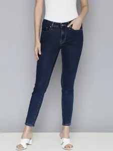 Levis Women Navy Blue 711 Skinny Fit Heavy Fade Stretchable Jeans