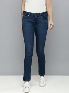 Levis Women Blue 711 Skinny Fit Mid-Rise Stretchable Jeans