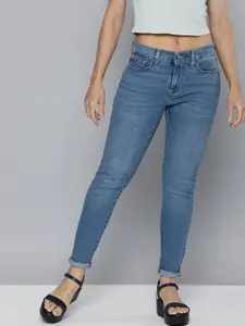 Levis Women Blue Super Skinny Fit Light Fade Stretchable Jeans