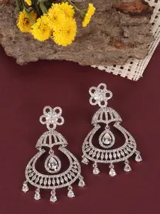 JEWELS GEHNA White Floral Drop Earrings