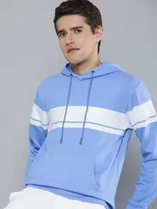 ether Men Blue & White Striped Hooded Sweatshirt