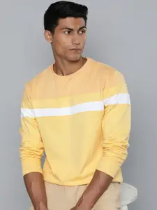 ether Men Yellow Striped Sweatshirt