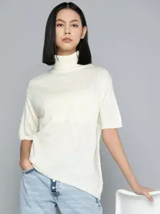 ether Women Off White Solid Pullover