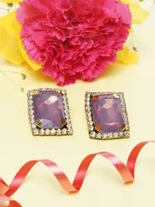 Awadhi Purple Contemporary Drop Earrings