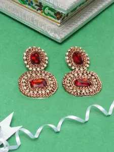 Awadhi Red Contemporary Drop Earrings