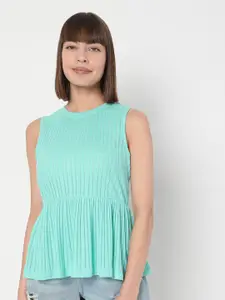 Vero Moda Women Green Striped T-shirt