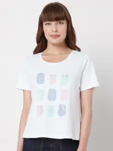 Vero Moda Women White Printed T-shirt