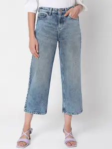 Vero Moda Women Blue Straight Fit High-Rise Light Fade Jeans