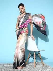 Mitera Floral Saree with Printed Border