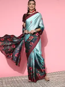 Mitera Floral Saree with Solid border