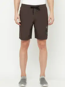 Octave Men Brown Solid Shorts