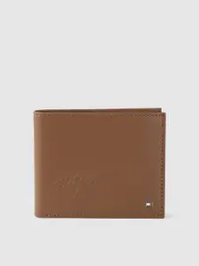 Tommy Hilfiger Men Tan Leather Two Fold Wallet