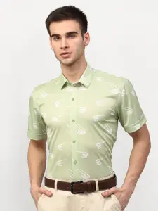 JAINISH Men Green Standard Printed Formal Shirt