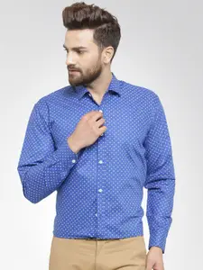 JAINISH Men Blue Printed Standard Formal Shirt
