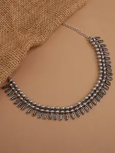 Fida Silver-Toned Silver-Plated Oxidized Necklace