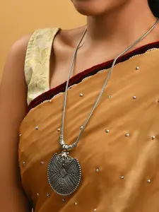 Fida Silver-Toned Silver-Plated Oxidised Necklace