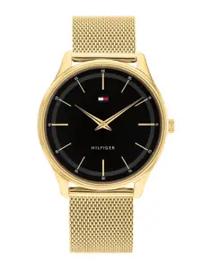 Tommy Hilfiger Men Patterned Dial & Stainless Steel Bracelet Style Straps Analogue Watch TH1710469