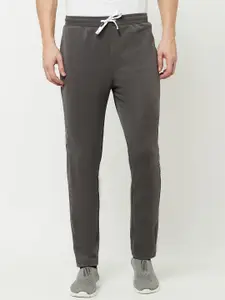 Octave Men Grey Solid Cotton Track Pants