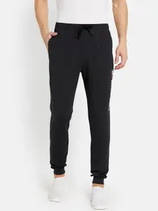 Octave Men Black Graphic Printed Regular-Fit Cotton Joggers