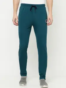 Octave Men Green Solid Cotton Track Pant