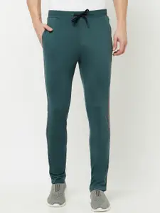 Octave Men Green Solid Cotton Track Pants
