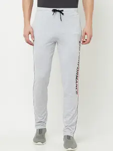 Octave Men Grey Solid Cotton Track Pants